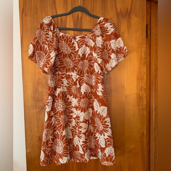 Madewell Silk Tie-Front Mini Dress in Sunflower Season - Picture 4 of 4